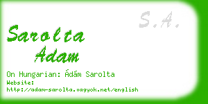 sarolta adam business card
